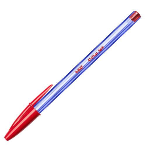 BIC CRISTAL SOFT PENNA A SFERA PUNTA MEDIA COLORE ROSSO CONF. 50 PZ.